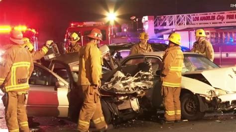 1 dead, 3 critical after wrong-way crash in downtown Los Angeles